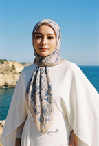 TSE BloomInvitation Japanese Cotton Voile Square In Regency Pearl