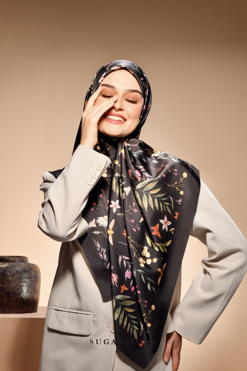 ( Square ) The Fresh Start Matte Satin Silk Scarf ( KNOT YOUR GOAL )