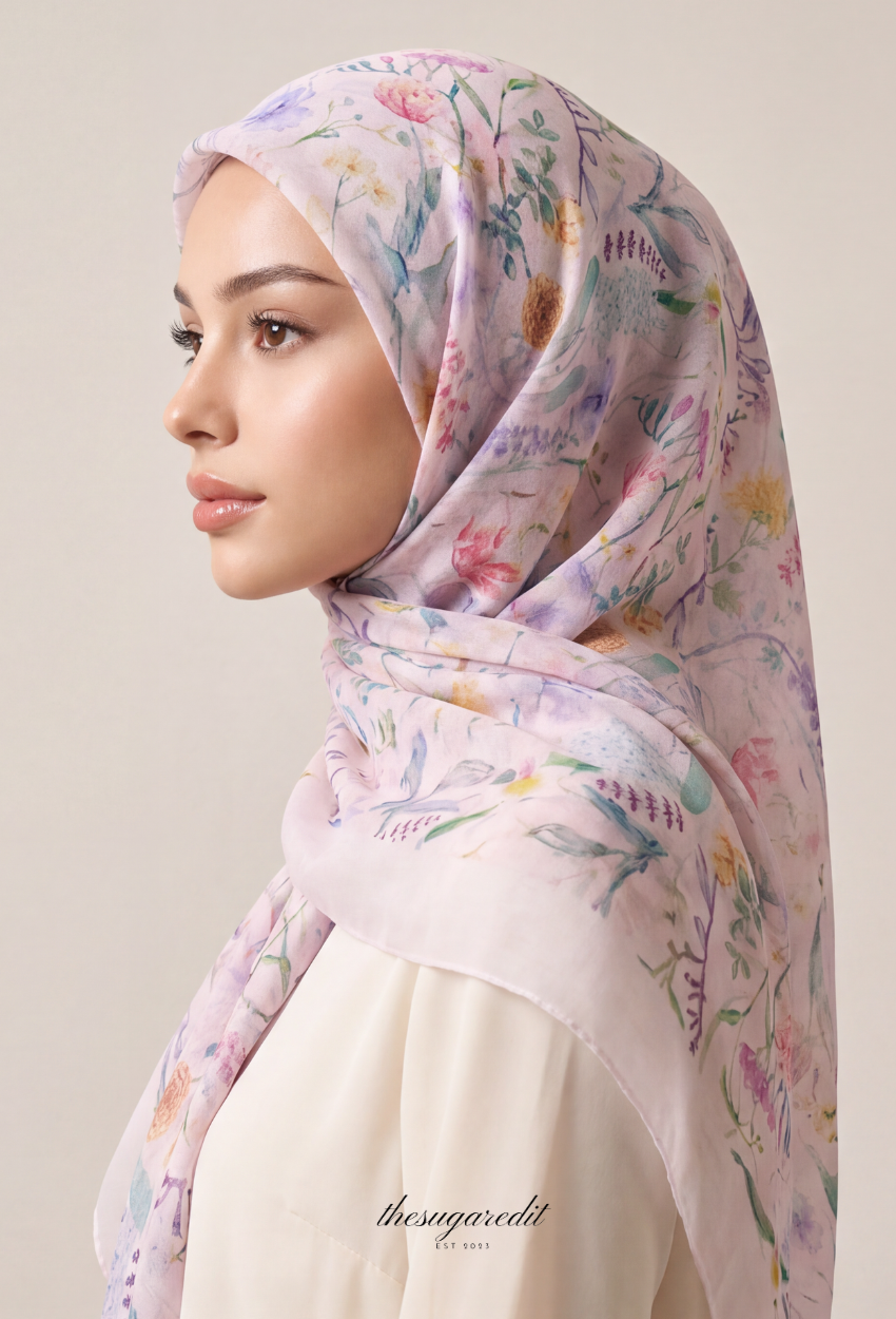 TSE BloomInvitation Japanese Cotton Voile Square - Sibu