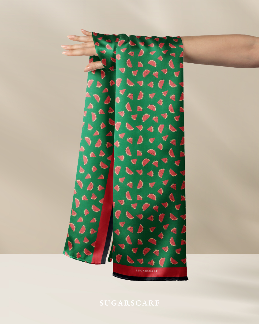 YES Watermelon Shawl Satin Silk - (Green )