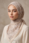 TSE Mod Japanese Cotton Voile Square In Helena ( Based Cream Peach)