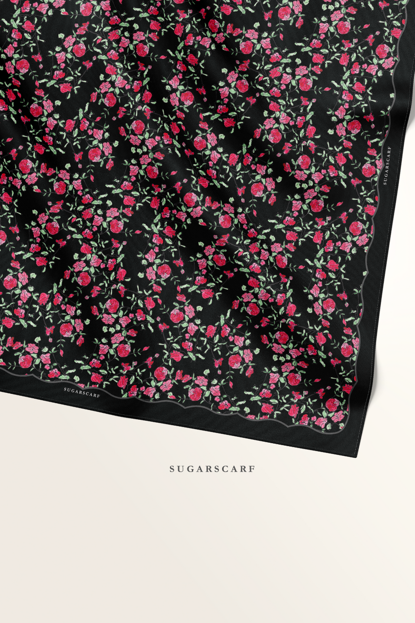 ( Square ) Bloom In Grace Mixed Satin Silk Square ( Alluring )