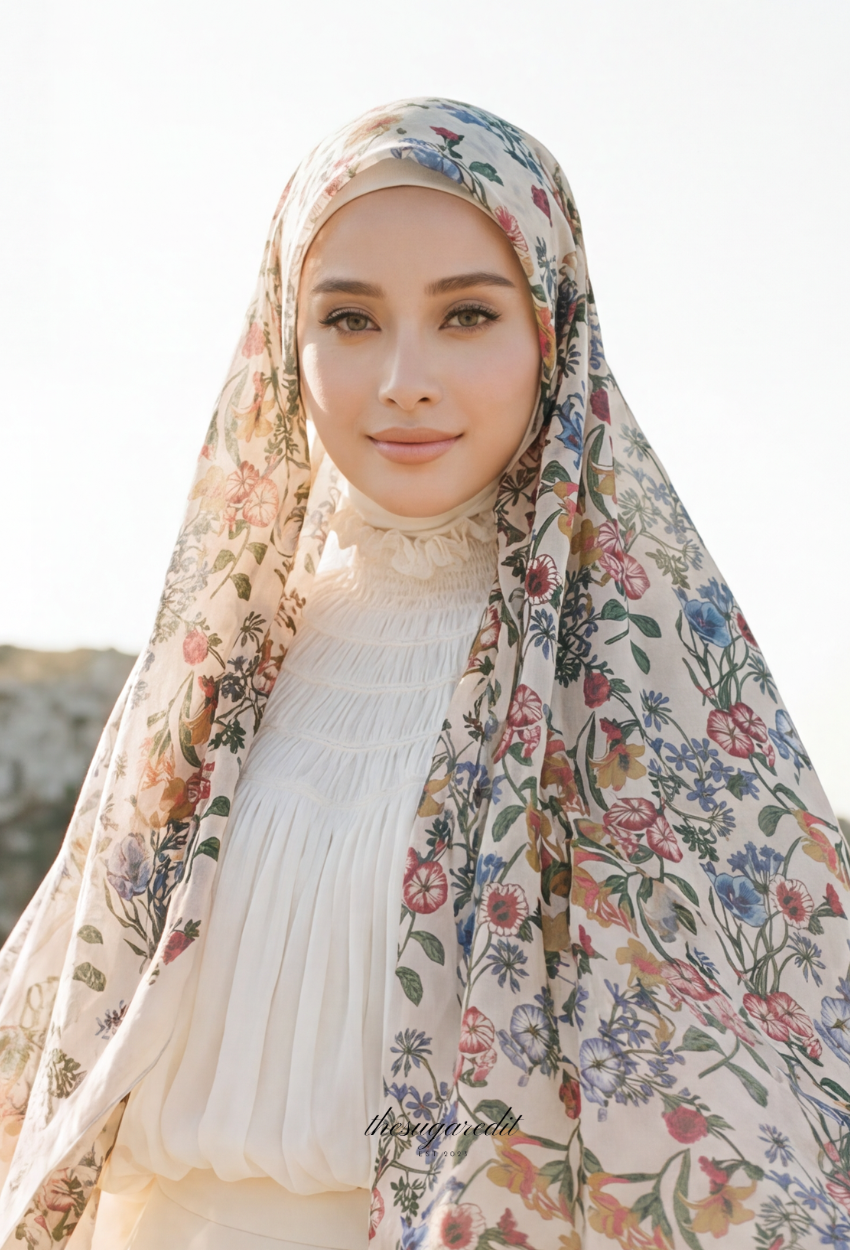 TSE BloomInvitation Japanese Cotton Voile Square - Natasha