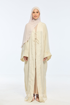 Noir Éclat Anne Embroidery Abaya Outer Robe  in Golden Dawn