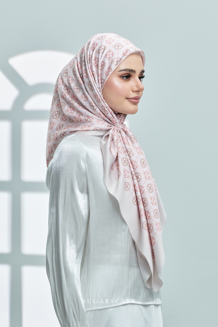 YES ( Square ) AS-IS Girl Boss Mixed Satin Silk Scarf ( Good Time )