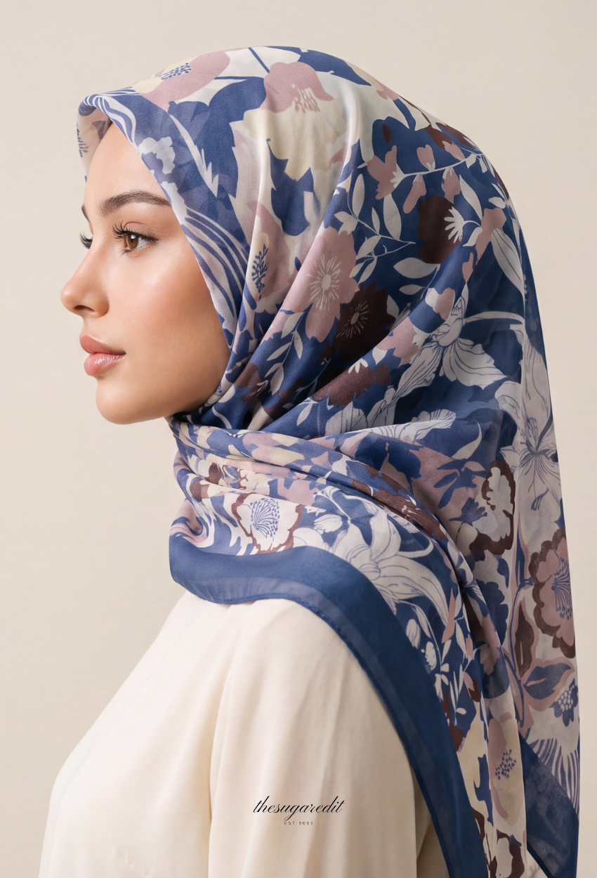 TSE BloomInvitation Japanese Cotton Voile Square - Sydney