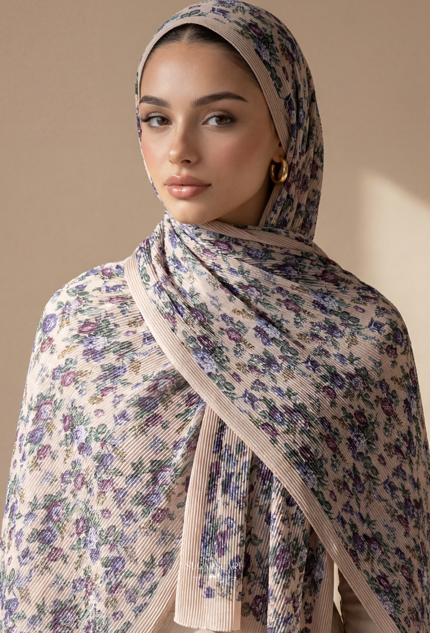 Fall In Love Wide Ultra Fine Pleated Shawl Ironless · in Fawn