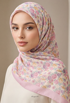 TSE BloomInvitation Japanese Cotton Voile Square - Emiko