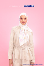 YES DEFECT - Sugarscarf X Mentos Canvas Mixed Satin Silk Square In Flower Candy