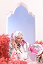 YES DEFECT -  Garden of Hurrem Bloom Mixed Silk Satin Square in LUNARA