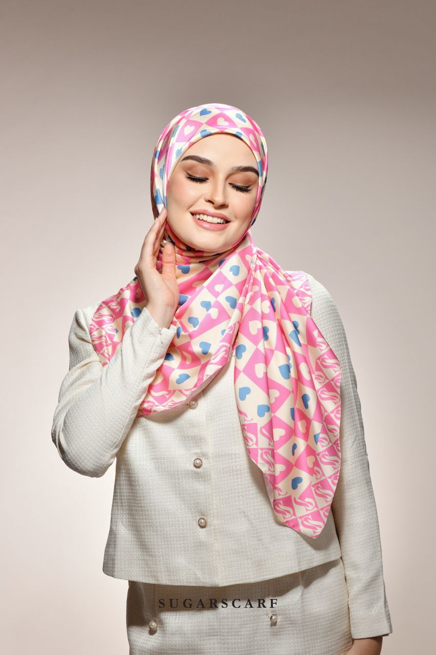 YES DEFECT - ( Square ) Kindness Matte Satin Silk Scarf ( JOY )