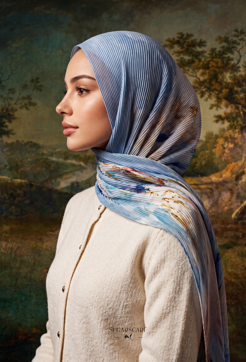Fall In Love Wide Ultra Fine Pleated Shawl Ironless · in Elodie