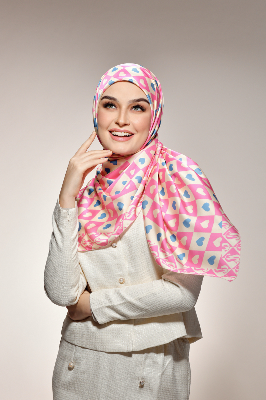 YES DEFECT - ( Square ) Kindness Matte Satin Silk Scarf ( JOY )