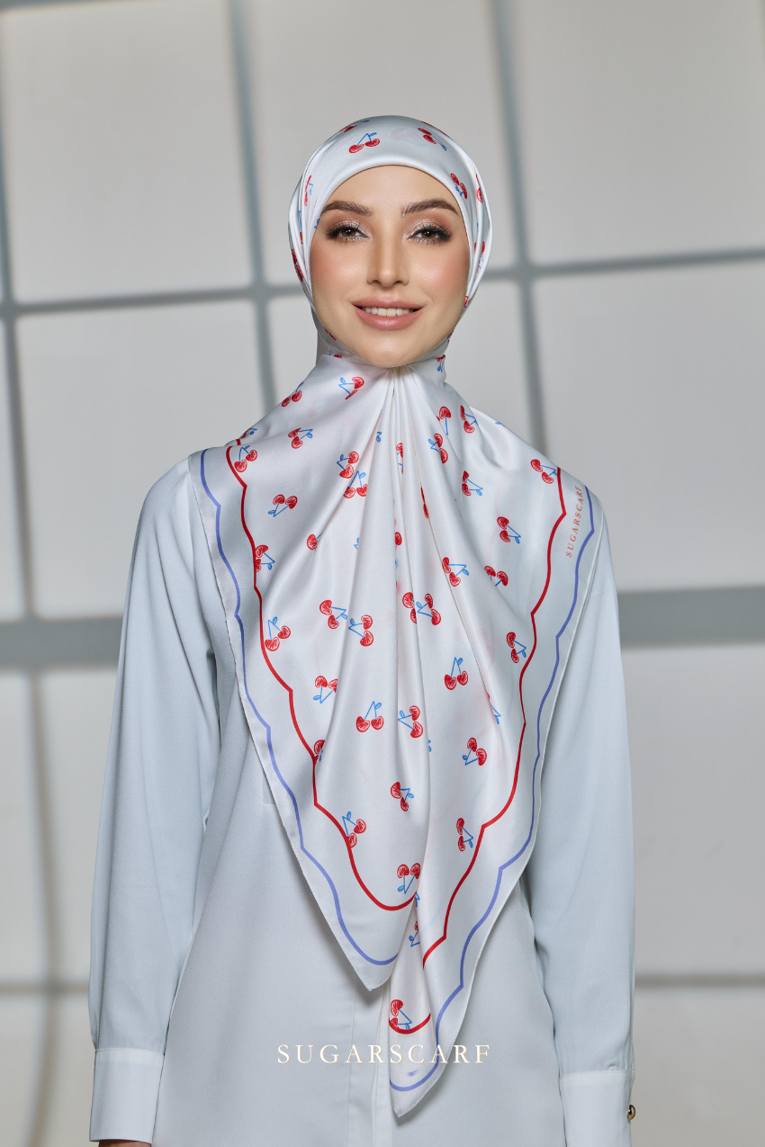 ( Square ) Celeste Matte Satin Silk Scarf ( SISTERS )