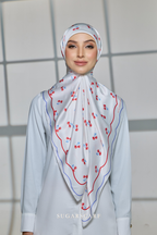 ( Square ) Celeste Matte Satin Silk Scarf ( SISTERS )