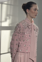 Elara 2-Piece Pleated Dress With Crystal Blazer In BabyPink