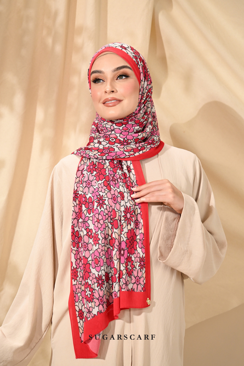 ( Full Wide Pleats Shawl ) Eid Flower Power ( DRAMA )