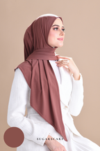 YES DEFECT - Claudia Triangle Style (Semi Instant Hijab) (Brick)