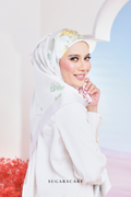 YES ( Square ) Garden of Hurrem Bloom Mixed Silk Satin Scarf ( REYHAN )