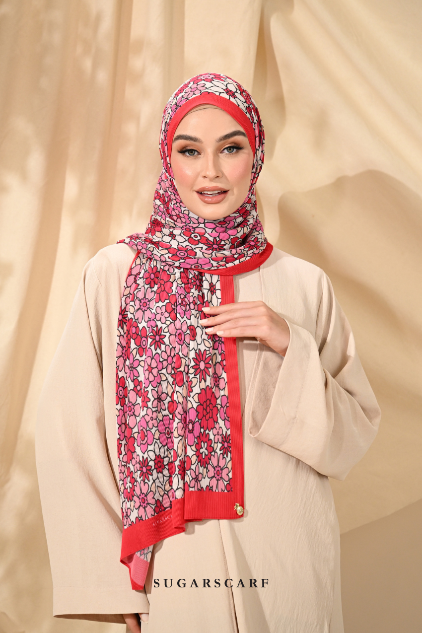 ( Full Wide Pleats Shawl ) Eid Flower Power ( DRAMA )