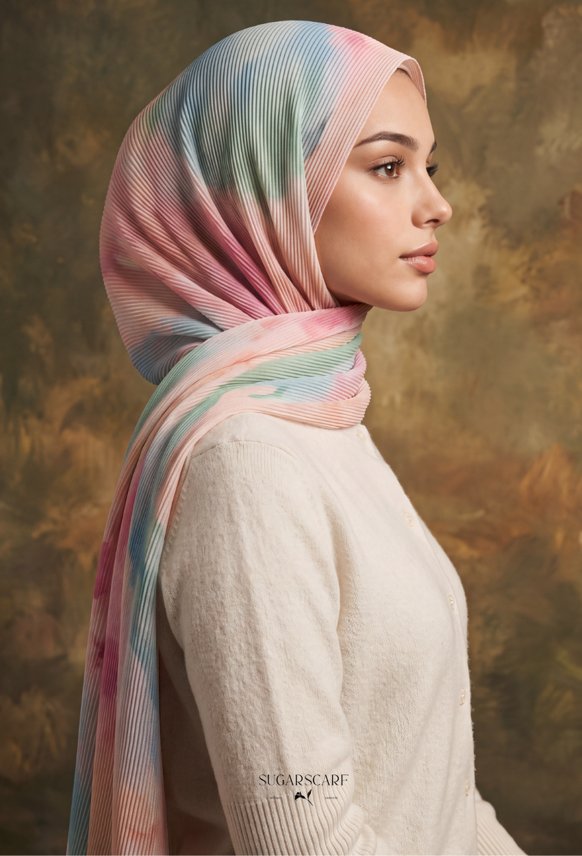 Fall In Love Wide Ultra Fine Pleated Shawl Ironless · in Clara