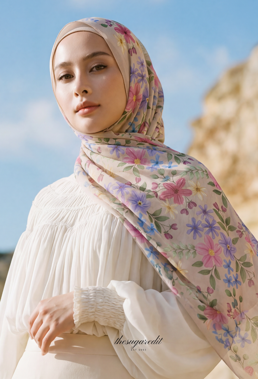 TSE Grace Collection Japanese Voile Square In Eternal Petal