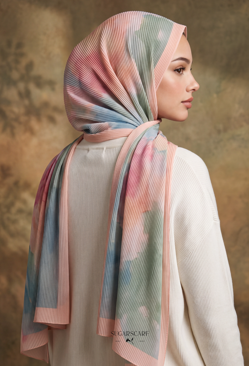 Fall In Love Wide Ultra Fine Pleated Shawl Ironless · in Clara