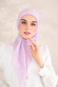 YES DEFECT - ( Square ) SSMonogramJP Voile in ( Soft Liliac )