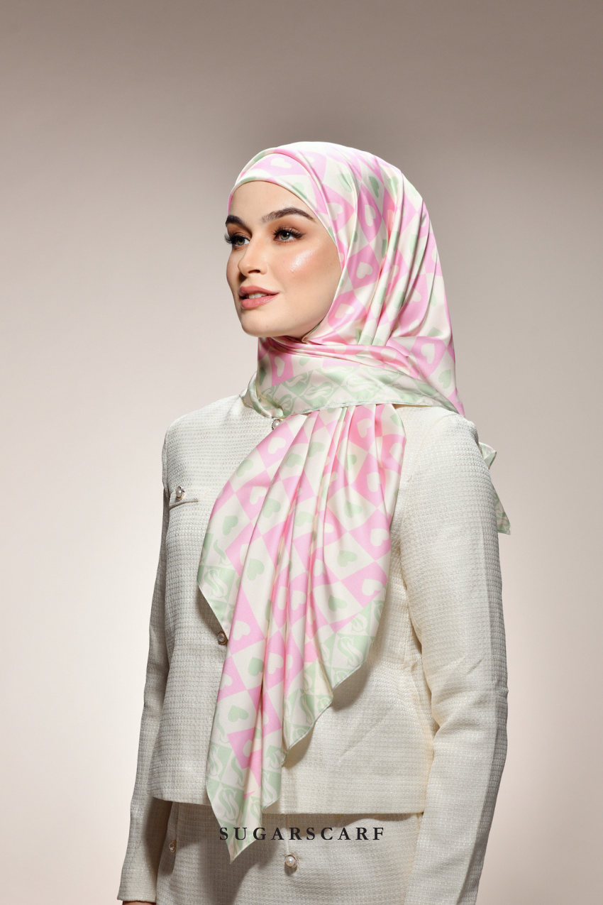 YES ( Square ) Kindness Matte Satin Silk Scarf ( SMILE )