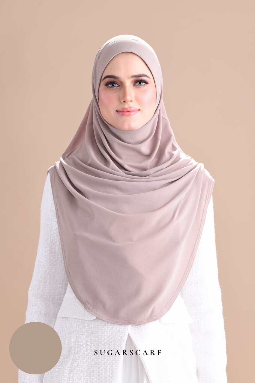 Iris Slip On Plain Hijab (Beige)