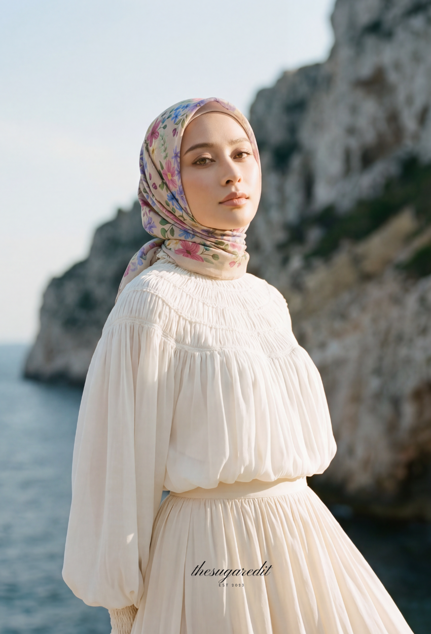 TSE Grace Collection Japanese Voile Square In Eternal Petal