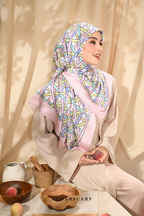 YES DEFECT - ( Square ) Classy Simpulan Mixed Satin Silk Scarf ( FAJAR )