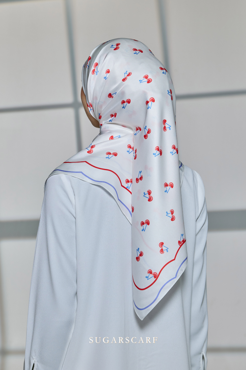 ( Square ) Celeste Matte Satin Silk Scarf ( SISTERS )