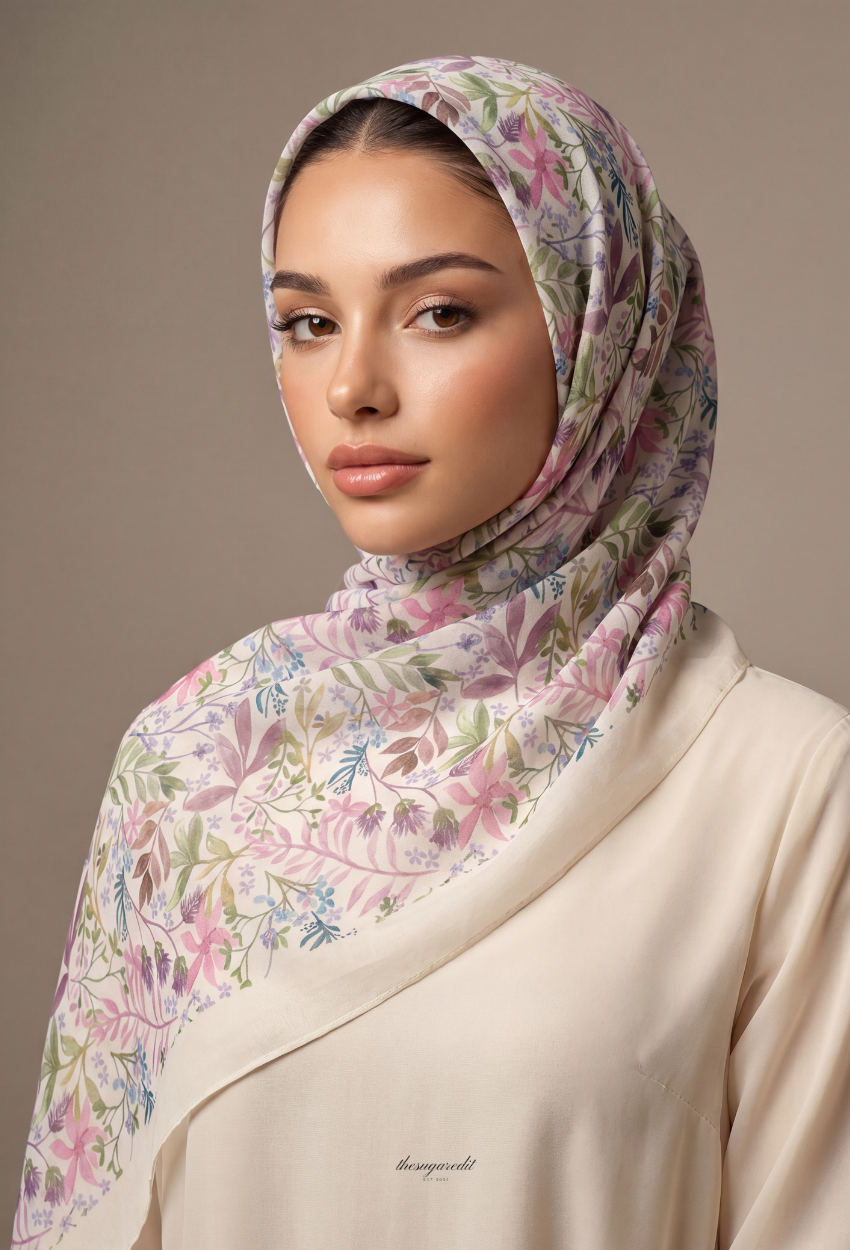 TSE BloomInvitation Japanese Cotton Voile Square - Qisty
