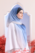 (SAMPLE) OmbreMonogram Pleated Shawl in Santorini