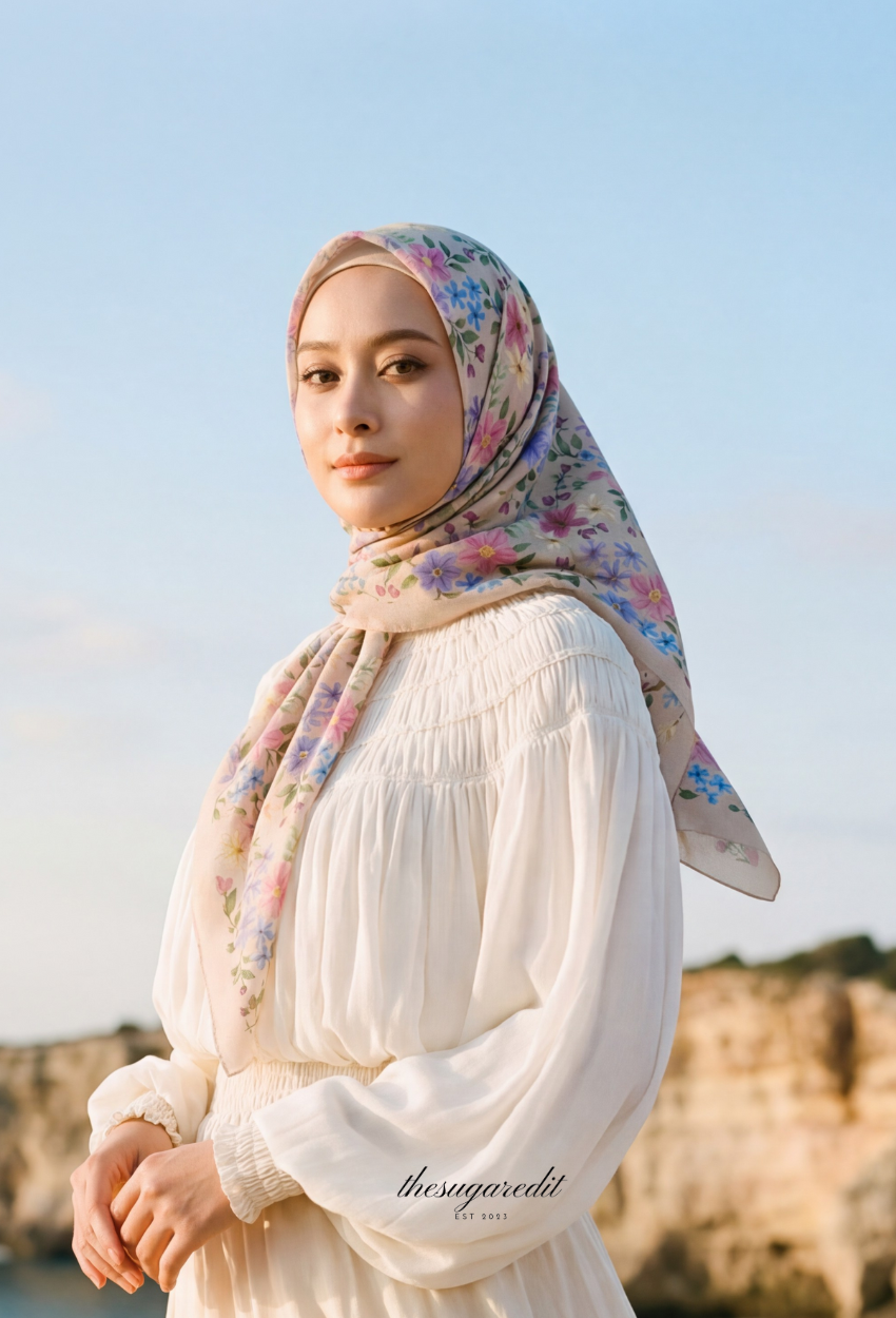 TSE Grace Collection Japanese Voile Square In Eternal Petal