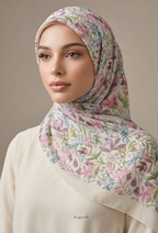 TSE BloomInvitation Japanese Cotton Voile Square - Qisty
