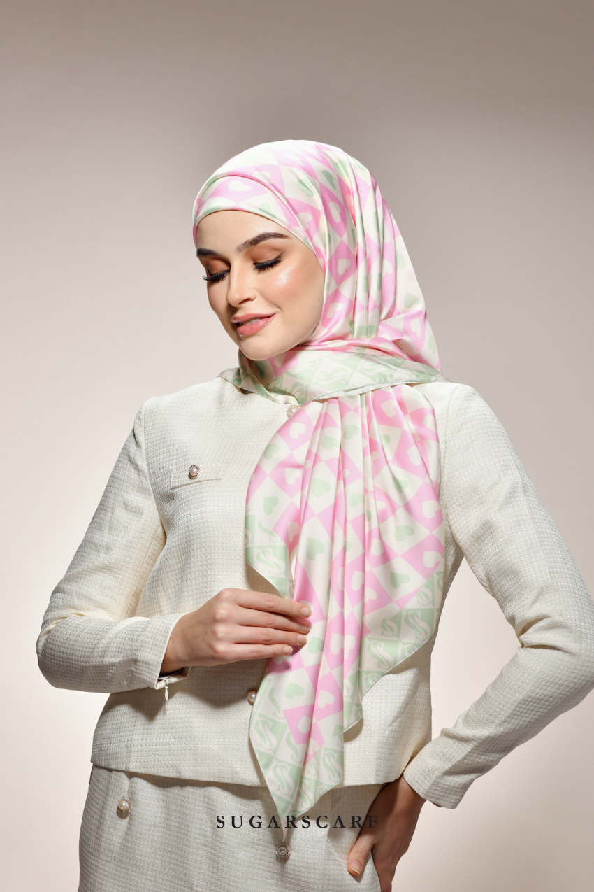 YES ( Square ) Kindness Matte Satin Silk Scarf ( SMILE )