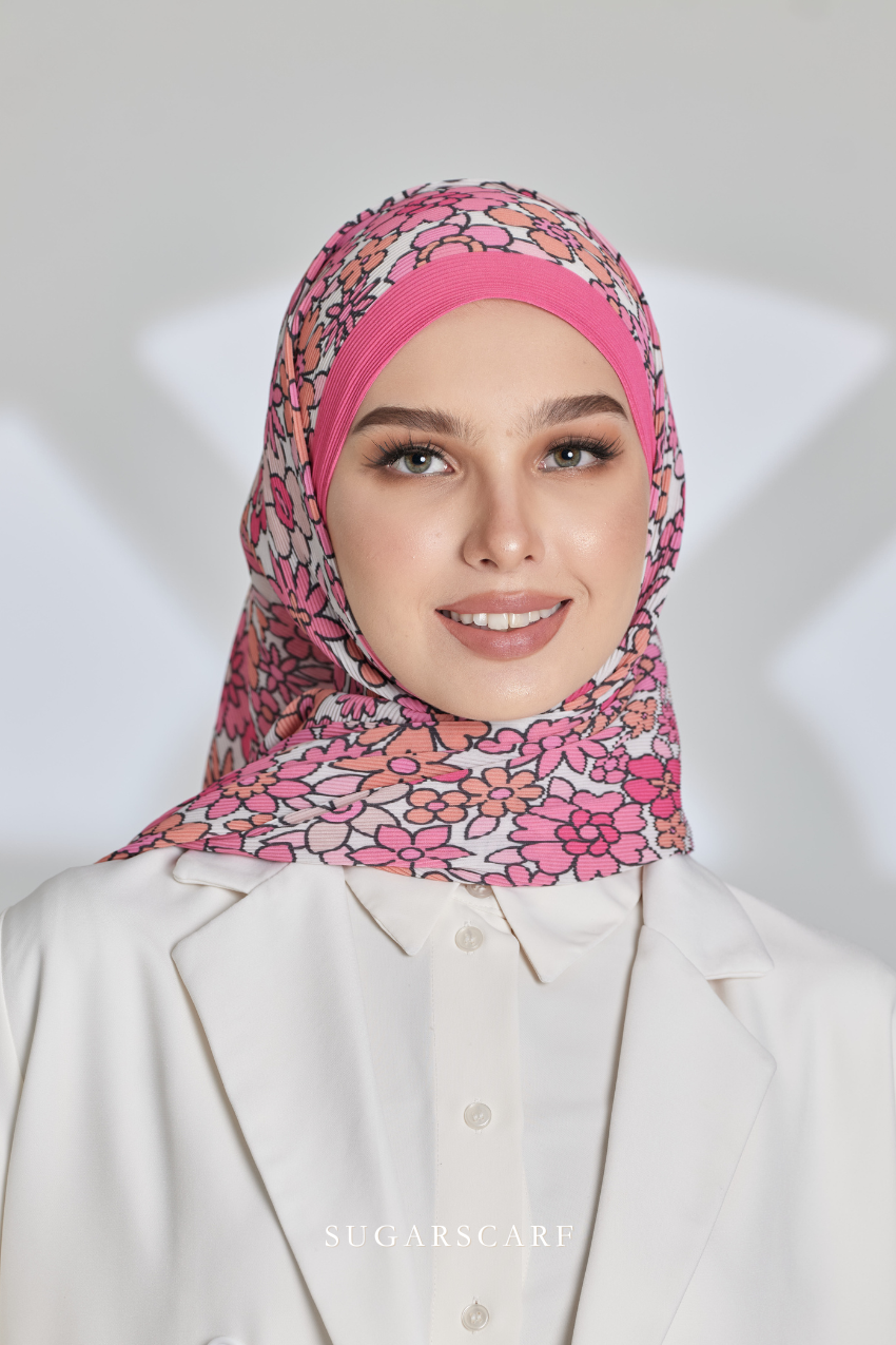 YES ( Full Wide Pleats Shawl ) Eid Flower Power ( MEMORY KEEPER )