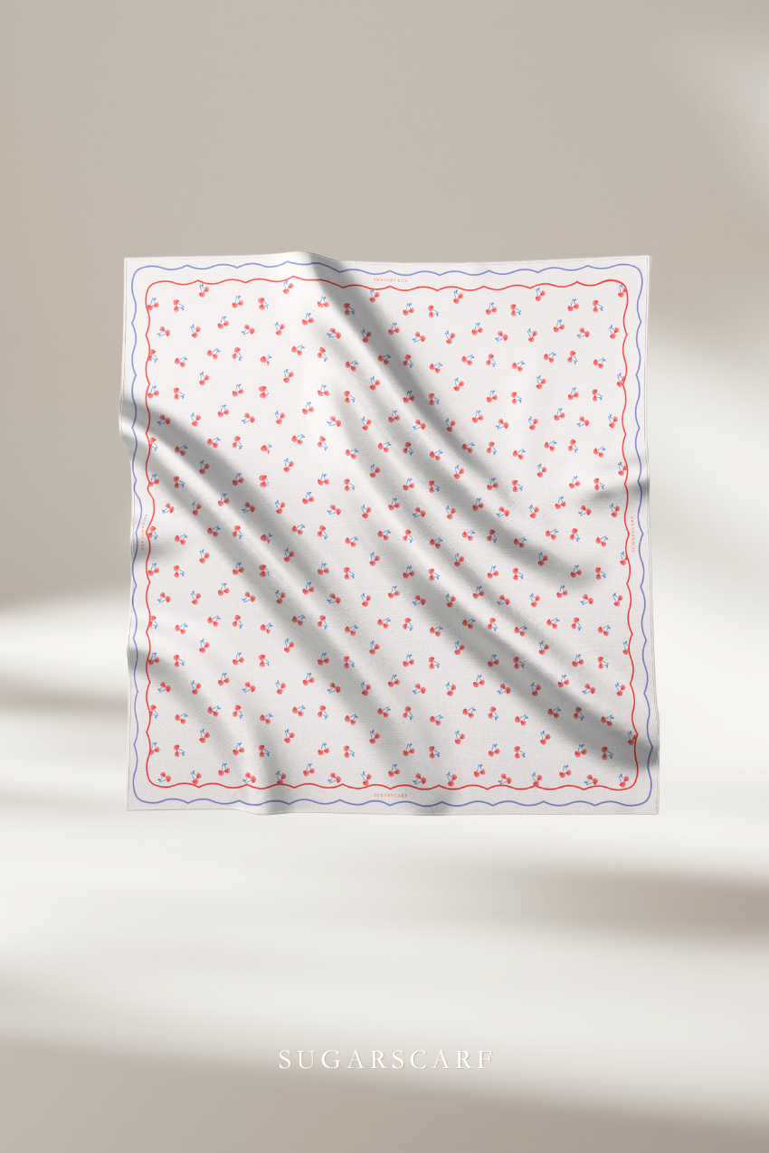 ( Square ) Celeste Matte Satin Silk Scarf ( SISTERS )