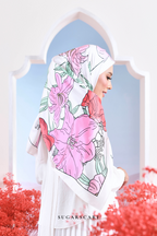 YES DEFECT -  Garden of Hurrem Bloom Mixed Silk Satin Square in LUNARA