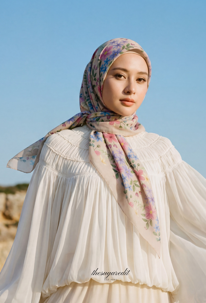 TSE Grace Collection Japanese Voile Square In Eternal Petal