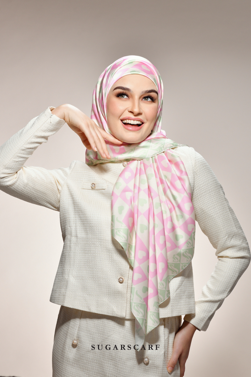 YES ( Square ) Kindness Matte Satin Silk Scarf ( SMILE )