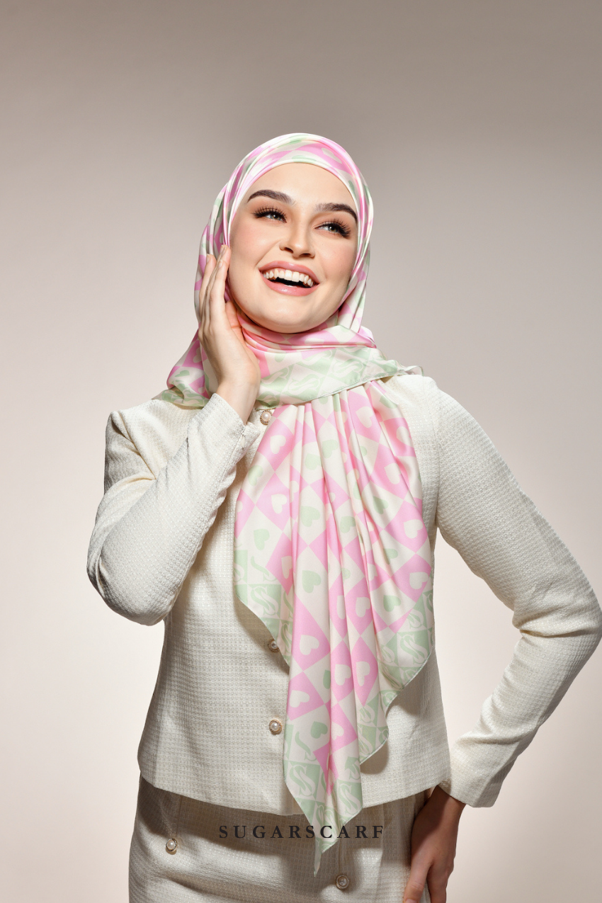 YES ( Square ) Kindness Matte Satin Silk Scarf ( SMILE )