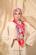 YES DEFECT - ( Square ) Eid Flower Power Mixed Satin Silk Scarf ( DRAMA )