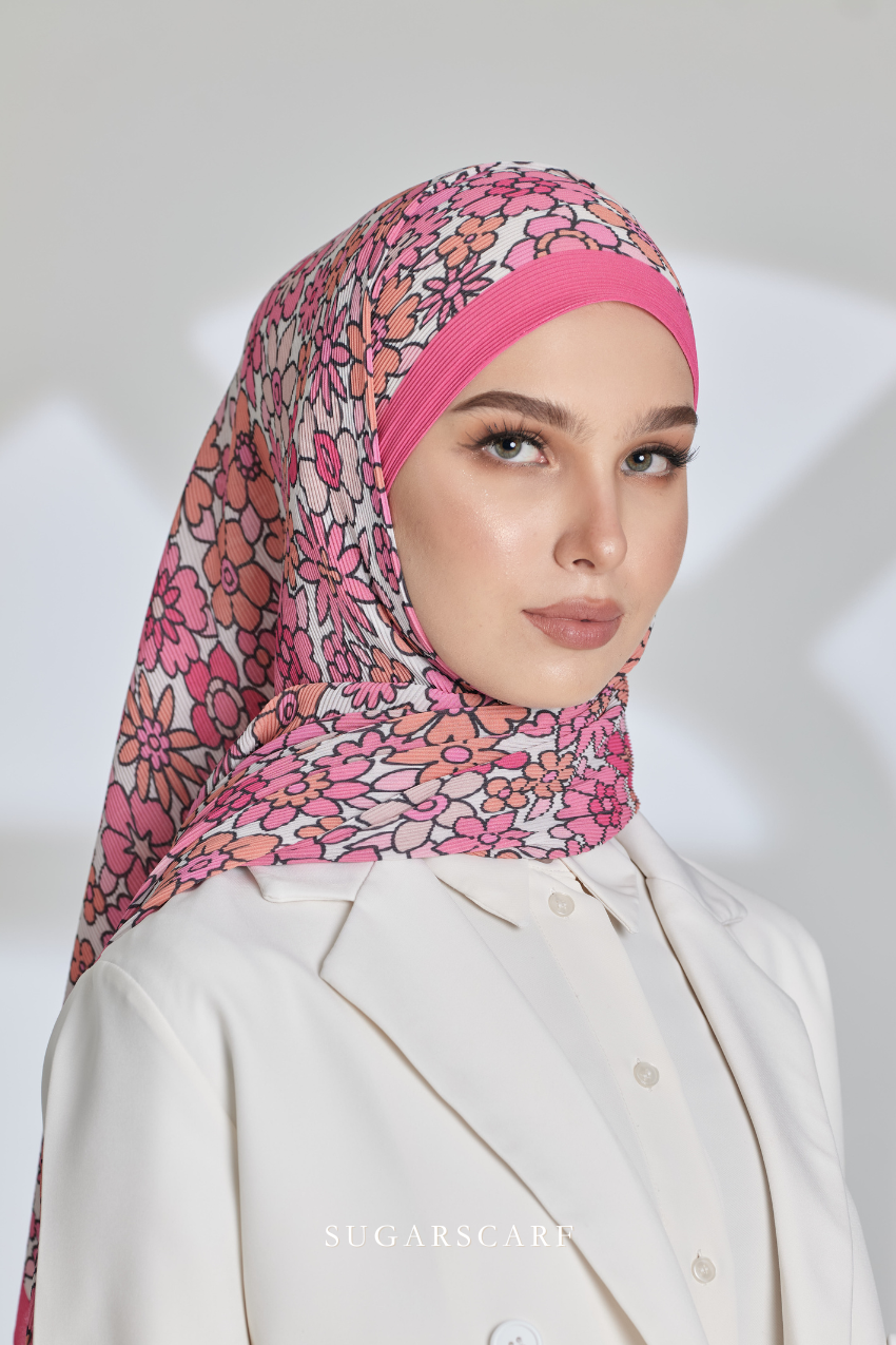 ( Full Wide Pleats Shawl ) Eid Flower Power ( MEMORY KEEPER )