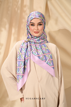 YES DEFECT - ( Square ) Classy Simpulan Mixed Satin Silk Scarf ( KONVOI )