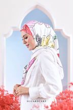 YES DEFECT -  Garden of Hurrem Bloom Mixed Silk Satin Square in LUNARA