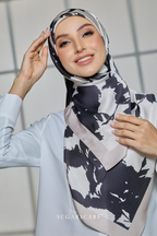 YES DEFECT - ( Square ) Celeste Matte Satin Silk Scarf ( RENEWED )