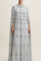 Inara Crystal Beads Drape In Light Gray-Blue